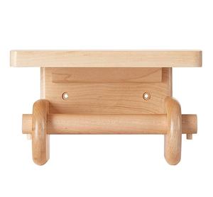 Porte-papier toilette en bois avec logo personnalisé, étagère et support pour téléphone, fixation murale, produit le plus vendu - Product Image 5