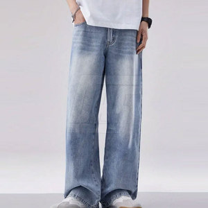 Pantalon décontracté ample pour homme, coupe droite, style streetwear, bas de tenue tendance, vente en gros - Product Image 2