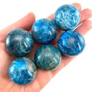Chakralume Natural Neon Blue Apatite Sphere <b>Crystal</b> <b>Ball</b> Healing Stone for Reiki Meditation & Feng Shui Energy Decor Wholesale - Product Image 2