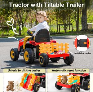 ANPABO 24V <b>Ride</b> <b>On</b> Tractor <b>with</b> Detachable Trailer, EVA Tires & <b>Parent</b> <b>Remote</b> <b>Control</b> - Product Image 3