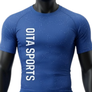 Ensemble de T-shirt et Short de Compression Homme Bleu Royal et Blanc Séchage Rapide Extensible pour Fitness, Gym, Entraînement, Course à Pied et Sport - Product Image 3