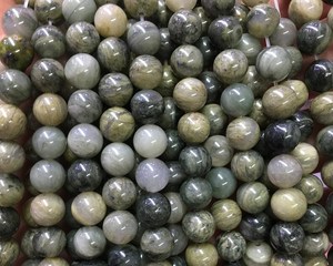 ลูกปัดแจสเปอร์ลายทางสีเขียว ลูกปัดพลอยทรงกลมธรรมชาติ สำหรับทำเครื่องประดับ งานฝีมือ DIY ขายส่ง - Product Image 4