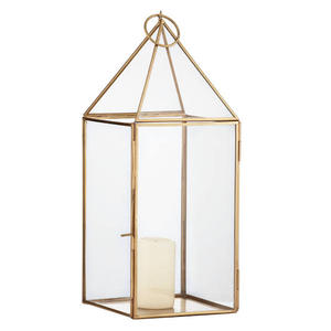 Elegante Portavelas de Cristal y Metal Dorado con Diseño de Linterna para Decoración del Hogar, Bodas/Eventos, Candelabro Navideño - Product Image 6