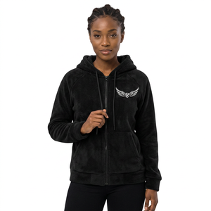 Unisex Black Fleece Hooded Zip-Up Sweatshirt Regular Fit Casual Winter Wear 100% Polyester Sherpa Soft Full Zip Hoodie - Product Image 6
