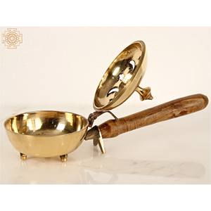 Quemador de incienso de latón de 3 pulgadas hecho a mano Artículo de regalo y difusor de aromaterapia Hecho EN LA India - Product Image 3