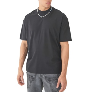 เสื้อยืดโอเวอร์ไซส์ผู้ชาย ผ้าฝ้าย 100% พิมพ์ลาย ผ้าหนา รับสกรีนโลโก้ แขนสั้น สตรีทแวร์ ทรงหลวม เสื้อยืดพรีเมียม - Product Image 1