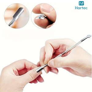 New Trendy 4-in-1 Dual-Ended Durable Stainless Steel Manicure Grooming Kit Multi-Head Cuticle Pusher Set For Professional Use - Product Image 5