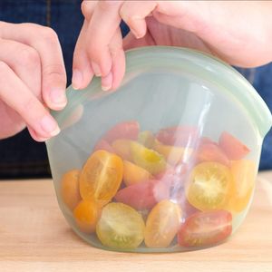 Sacs Hugger en silicone réutilisables pour le déjeuner et les collations, sans BPA, compatibles lave-vaisselle et congélateur, autoportants et refermables pour un stockage alimentaire durable - Product Image 3