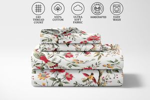 Ensemble de couvre-lit en patchwork de coton lavable et rafraîchissant, fait main à Jaipur, avec housses de coussin florales, literie traditionnelle pour la maison - Product Image 3