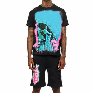 <b>Men</b> Sporty T <b>Shirt</b> and Short Set Casual Training Two Piece <b>Summer</b> Sportswear Outfit Gym Fitness Workout Daily Exercise - Product Image 2