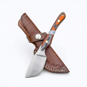 Couteau de survie à lame fixe BLADE MARK INDUSTRIES, acier 3CR13 de qualité industrielle, pointe tombante, pour camping et usage quotidien, manche en bois, étui en cuir - Product Image 1