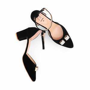 Chaussures plates confortables noires WN7389 Court - Product Image 1