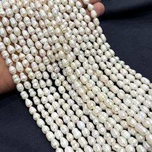 Perlas de agua dulce blancas, barrocas, sueltas, naturales y genuinas, en forma de patata, para la fabricación de joyería, a precio de mayoreo. - Product Image 3