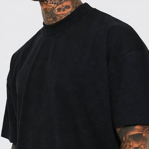 T-shirts vierges personnalisables pour hommes, 100% coton biologique, écologiques, respirants, à séchage rapide, coupe oversize, col montant, vente en gros, numériques - Product Image 4