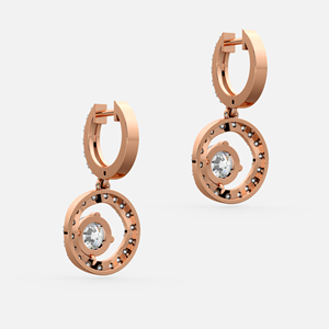 Boucles d'oreilles en diamant radiant taille ronde, or massif 18 carats, certifiées IGI, cadeau de luxe pour fiançailles et mariage - Product Image 3
