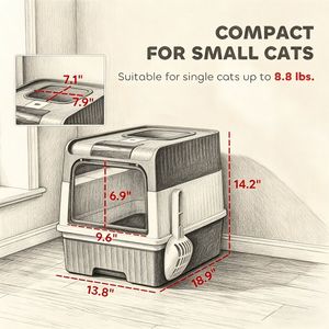 Eco-Friendly 18.9 Inch Rectangle <b>Cat</b> Litter <b>Box</b> Durable and Practical - Product Image 5