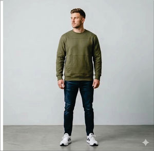 เสื้อสเวตเชิ้ตคอกลมผ้าฝ้าย ราคาขายส่ง ทรงปกติ เสื้อผ้าลำลองสำหรับฤดูหนาว ผลิตเสื้อผ้าตามสั่ง พร้อมปักโลโก้ เสื้อสเวตเชิ้ตผู้ชาย - Product Image 4