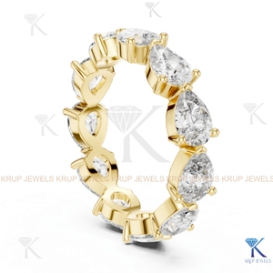 Bague de mariage pour femme en or massif 14K/18K avec diamant de laboratoire CVD HPHT taille marquise, idéale pour les fêtes et mariages - Product Image 3