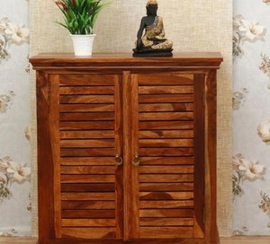 Armoire à chaussures en bois massif sur mesure |   Organisateur de chaussures compact pour entrée |   Fabricant de meubles de Jodhpur - Product Image 5