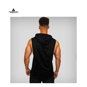 Débardeurs pour hommes personnalisés à logo, coupe ajustée, unis, sans manches, pour l'entraînement, 100% coton - Product Image 2