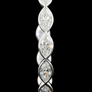 Pendientes de Aro con Diamantes Cultivados en Laboratorio con Corte Marquesa y Engaste de Bisel, Oro 10K 14K 18K, Plata 925 935, Lujosos para Boda, Compromiso, Fiesta, Joyería Fina - Product Image 2