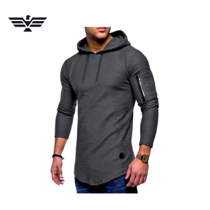 <b>Men's</b> <b>White</b> Slim Fit Hooded Pullover Fleece Polyester Breathable Sweatshirt <b>Long</b> <b>Sleeve</b> Zipper Pocket Casual Autumn <b>Top</b> - Product Image 3