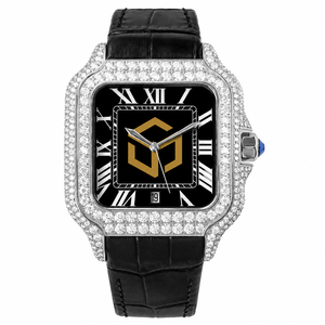 Reloj de Pulsera de Cuarzo de Lujo con Diamantes de Imitación Moissanite, Estilo Hip Hop, para Hombre, Poligonal, Analógico - Product Image 4