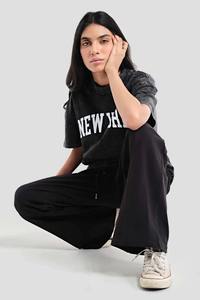 Camiseta Oversize Personalizada con Lavado Ácido, Estampado de Nueva York, Algodón Lavado Vintage, Estilo Urbano, Corte Holgado, Cuello Redondo, Manga Corta, Unisex - Product Image 3