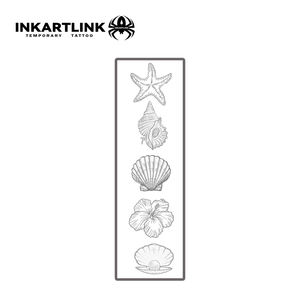 INKARTLINK Pegatina <span class=keywords><strong>de</strong></span> <span class=keywords><strong>Tatuaje</strong></span> <span class=keywords><strong>de</strong></span> Concha Marina y Estrella <span class=keywords><strong>de</strong></span> <span class=keywords><strong>Mar</strong></span>, Flor <span class=keywords><strong>de</strong></span> Hibisco Herbal para Verano y Playa, Arte Corporal Semipermanente <span class=keywords><strong>de</strong></span> 15 Días para Brazo, Venta al por Mayor - Product Image 4
