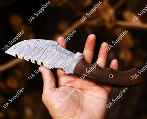 Couteau de chasse et de camping multifonctionnel à lame fixe en acier Damas fait main de haute qualité, fabrication directe usine, OEM/ODM - Product Image 2