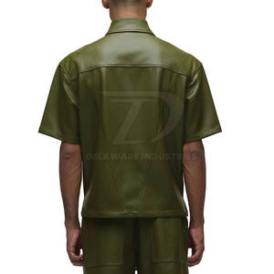 Premium Men <b>Leather</b> <b>Shirt</b> Long Sleeve Custom Logo Fashion <b>Shirt</b> For Club Party and Streetwear - Product Image 5