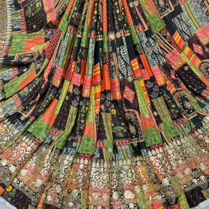 Premium Sequence Embroidery Fabric For Women Fashion Wear Designer <b>Garments</b> Party Wear Dresses Kaftan Abaya Bridal Wear - Product Image 5