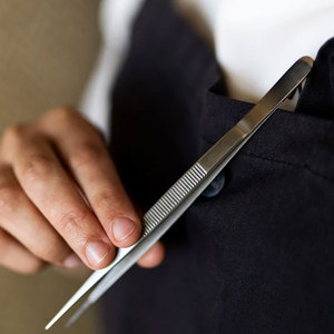Ensemble d'outils de cuisine 3 pièces ultra-fins, pinces à pointe droite et ciseaux à pointe angulaire, acier inoxydable noir super tranchant, passe au lave-vaisselle et au four - Product Image 3