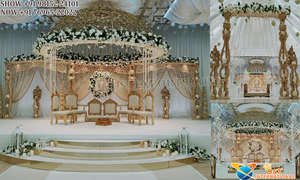 Rajwada Tema del sur de la India boda Mandap decoración FRP evento Mandap para boda Tamil decoraciones de boda india - Product Image 5