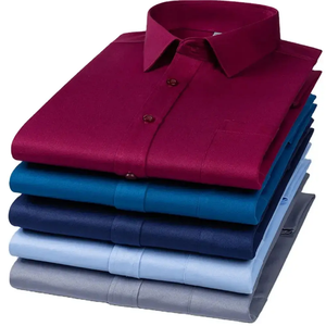 Camisas de Oficina para Hombre, al por Mayor de Fábrica, de Alta Calidad, Transpirables, Ecológicas, de Franela, de Secado Rápido, Sin Plancha, Antiarrugas, Lisas, con Botones - Product Image 1