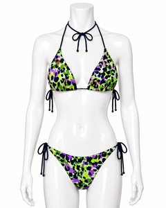 Conjunto de Bikini de Dos Piezas con Cuello Halter para Mujer, Tallas Grandes, Personalizado, con Lazos Laterales, 100% Poliéster Elástico, Marca Privada OEM - Product Image 5