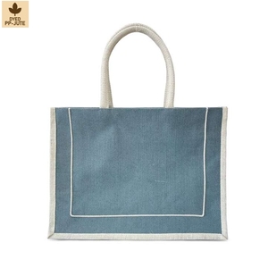 Laminated Natural Jute Promotional Shopping Tote <b>Bag</b> Promotional Shopping 42x31x15 cm Custom Logo Wholesale OEM Model SPL172 - Product Image 1