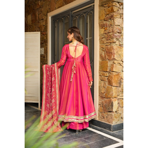 Designer Anarkali Gown Plazzo and Dupatta <b>Modest</b> <b>Sets</b> for Parties - Product Image 1