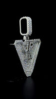Pendentif triangle diamant personnalisé en argent 925, style hip-hop, bijoux pour rappeurs, coupe brillante ronde, certifié IGI