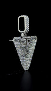 Pendentif Triangle Design Personnalisé Pendentif Moissanite Personnalisé Pendentifs Argent 925 Bijoux Style Hip Hop Pour Hommes Rappeurs - Product Image 3