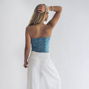 Top de tubo azul sexy para mujer, de alta calidad, moderno, conjunto de una pieza, camiseta sin mangas, precio al por mayor. - Product Image 6