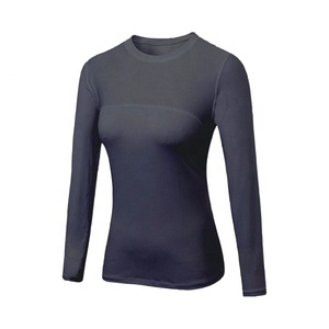 Custom Women's Thermal Compression Shirt Round Neck <b>Long</b> <b>Sleeve</b> Yoga <b>Base</b> <b>Layer</b> Sublimated Workout Active - Product Image 4