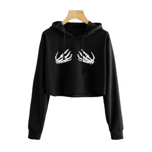 Vendedor al por mayor Mejor Precio Sudadera corta de algodón 100% para mujer Manga larga abajo Hombro Crop Sweatshirts Hoodies - Product Image 1