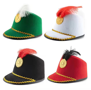 New Style Band Hat <b>Nutcracker</b> Guards Hat Parade Drum Major Hat with Feather Halloween Mardi Gras Knight Party Festive Hat - Product Image 4