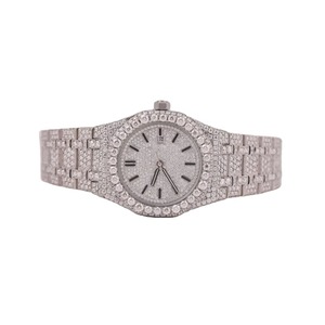 Automatic Cut VVS1 Ceramic <b>Case</b> Rubber Water Resistant Luxury Fashion <b>Watch</b> Date Function Hip Hop Men Women Indian Manufacturer - Product Image 1