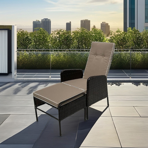 Silla de salón reclinable moderna de acero de mimbre/ratán de Color personalizado ajustable CR00041 cojín otomano para dormitorio y sala de estar - Product Image 2