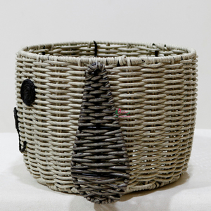 Cute Animal Shaped Eco-Friendly Modern Natural Rattan <b>Storage</b> <b>Basket</b> with Handles for Children's <b>Toy</b> <b>Storage</b> - Product Image 6