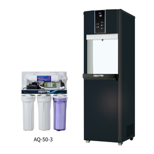 Dispensador de Agua Automático AQ-1523T 110-240V con Interruptor de Seguridad, Pantalla Táctil LCD Negra y Plateada, con Sistema de Ósmosis Inversa (AQ-50-3) - Product Image 1