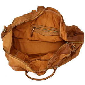 กระเป๋าทรงดัฟเฟิลกลางแจ้งทำด้วยมือทำจากหนังสำหรับผู้ชายกระเป๋าเดินทางสำหรับออกนอกสถานที่น้ำหนักเบาและทนทาน - Product Image 5