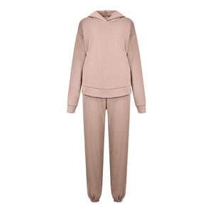 Conjunto Deportivo Personalizado para Mujer, Sudadera Holgada y Pantalones Deportivos de Felpa Suave, Ropa Casual para Descansar, OEM, ODM, Marca Privada - Product Image 3